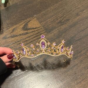 Elegant Gold and Purple Tiara